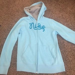 Blue nike jacket zip up